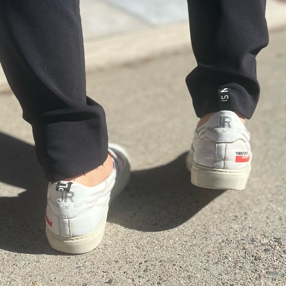 Roi du lac x Joshua Sanders White Love/Choose Graphic Slip on Sneakers - Picture 3 of 7